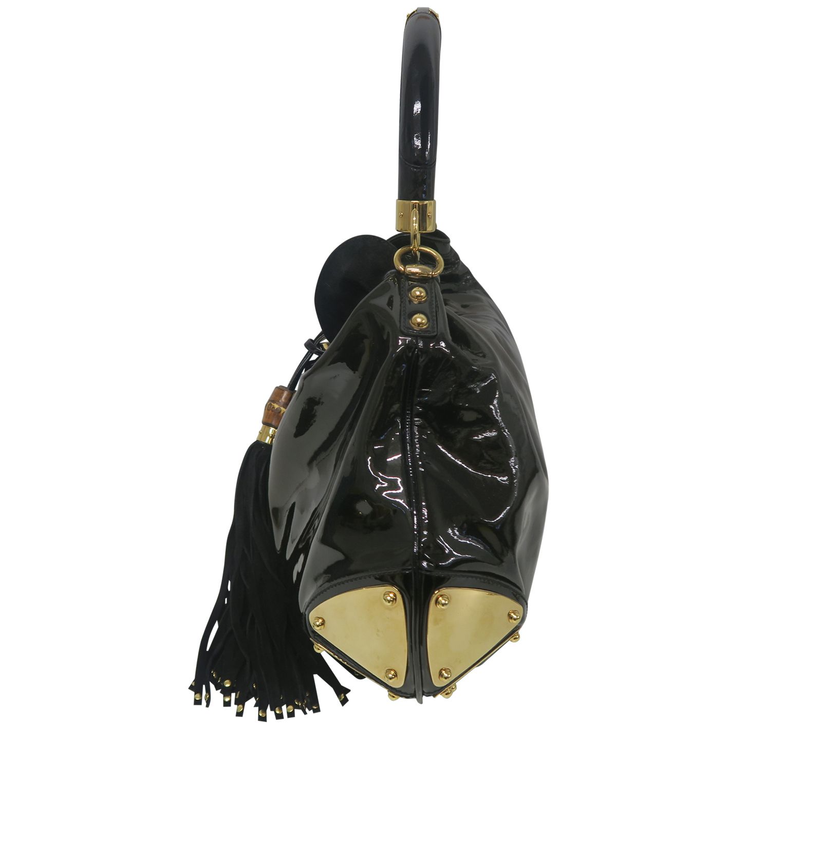 Babouska Hobo, &pound;275, Handbags, Brown, Patent Leather, Bottom view